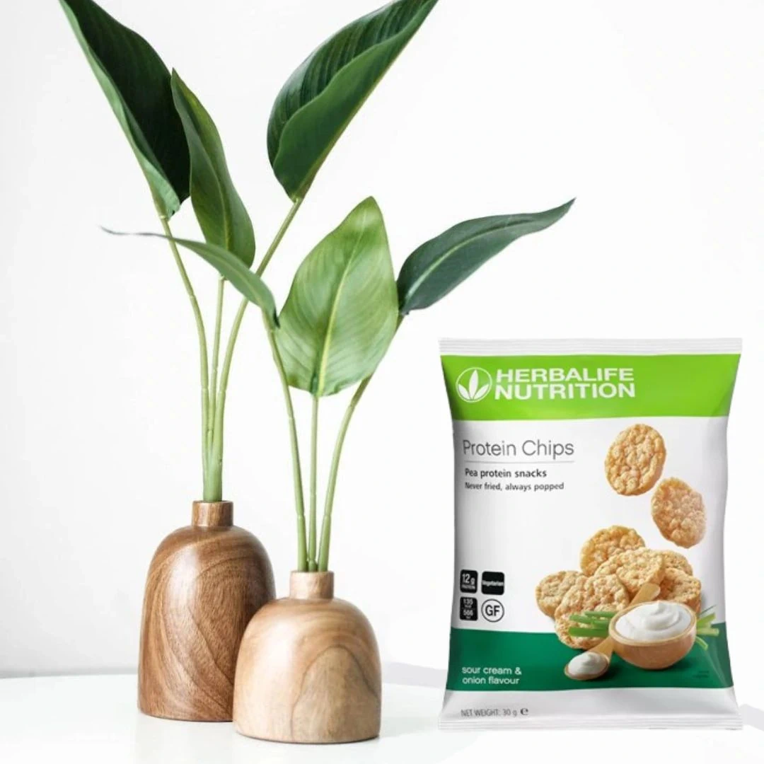 Товар чипси протеїнові зі смаком сметани та цибулі Herbalife 10 штук